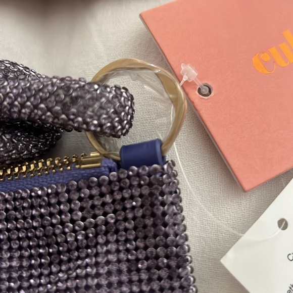 Cult Gaia Hera Nano Rhinestone Shoulder Bag in Amethyst Purple NEW With Tags - Picture 9 of 9